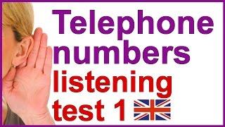 Telephone number listening practice in English