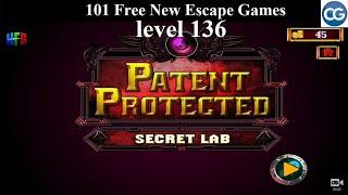 101 Free New Escape Games level 136- Patent Protected  SECRET LAB - Complete Game