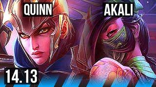 QUINN vs AKALI (MID) | 10/1/7, 1100+ games, Legendary | BR Master | 14.13