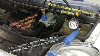 vauxhall vivaro renault traffic Nissan primstar clutch master replaced and how to bleed  the system