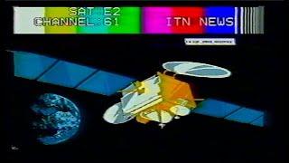 Analogue Satellite TV Zapping bandscan 1993 Europe 3m polarmount dish (Vintage TV clips test cards)