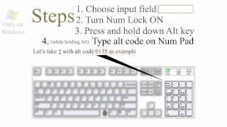 ¿How? Alt codes  keyboard symbols