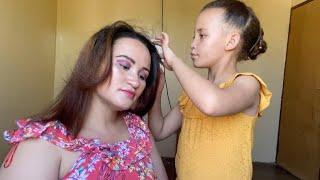 Doing my Mother's Makeup and hair// Asmr Girl Does makeup //#asmr #makeup