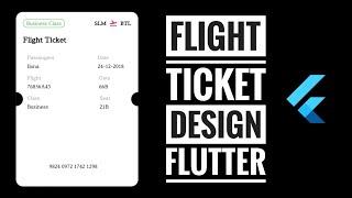 How to Create Flight Ticket UI in Flutter | Flutter Tutorials | Speed Code | Flutter | CodeStudio