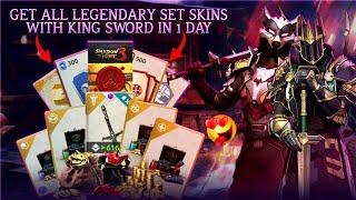 Shadow Fight 3: Get all legendary set skins with king sword in 1 day | how to complete all marathon