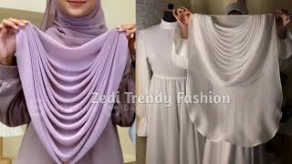 Instant Drapery Hijab And Cap Hijab Cutting And Stitching/ Pre Pleated Hijab Making/ Cowl Hijab DIY