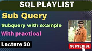 30. Subquery in SQL || SQL Subquery tutorial with examples