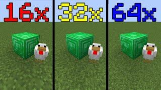 minecraft textures 16x vs 32x vs 64x