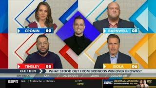 Around The Horn reaction to Bo Nix led Broncos win over Browns, Azeez Al-Shaair be suspended 3 games