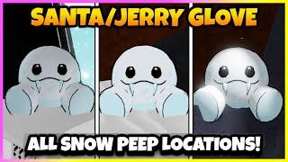 All 7 Snow Peep Locations for JERRY & SANTA GLOVES in SLAP BATTLES! [ROBLOX]