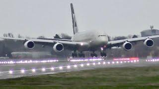 A380 Lands Sideways In Extreme Crosswind