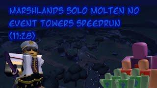 Marshlands Remake NET Solo Molten Speedrun 11:28 [Tower Defense Simulator]
