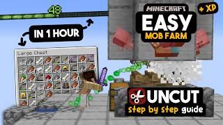 [UNCUT TUTORIAL] EASIEST Mob XP Farm in Minecraft - 1100 Items Per Hour - Java ONLY Tutorial