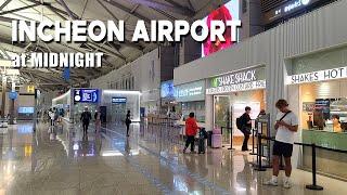 [4K] Incheon Airport Tour at Midnight, Before Taking an Early Morning Flight