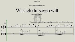 Was ich dir sagen will  -  Easy Piano  -  Udo Jürgens