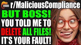 r/MaliciousCompliance - But BOSS! You Told Me To DELETE All Files!