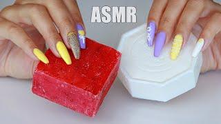 ASMR SOAP Satisfying Tapping LONG NAILS Whisper | АСМР Резка МЫЛА Таппинг 100% МУРАШКИ