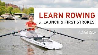 How to launch your rowing boat  & do your first strokes on water ? Learn rowing ep. 4