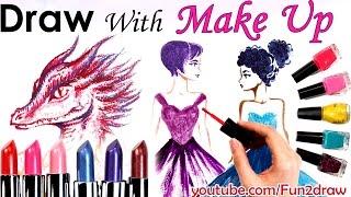 Art Challenge: draw with makeup! | Mei Yu - Fun2draw | Drawing with Makeup Art Challenge