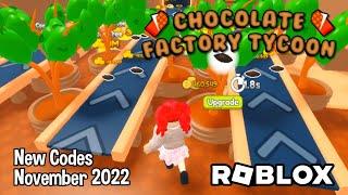 Roblox Chocolate Factory Tycoon New Codes November 2022