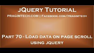 Load data on page scroll using jquery