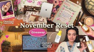 November Reset  New ipad Cleaning, organising, current skincare routine 🫧  Planner Setup 