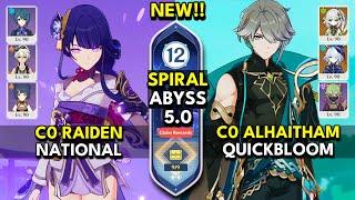 NEW Spiral Abyss 5.0 Floor 12 (9 Stars) C0 RAIDEN SHOGUN & C0 ALHAITHAM - Genshin Impact 5.0