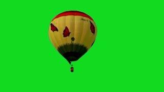 hot air balloon flying Green Screen (Воздушный шар)