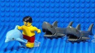 Lego City Beach Dolphin Shark Attack