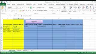 Store Locator In Excel - Calculate Closest Store to a list of Customers