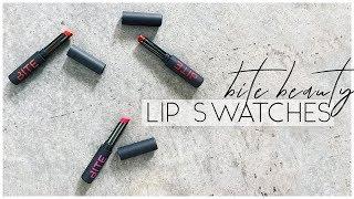 LIP SWATCHESNEW BITE BEAUTY OUTBURST LONGWEAR LIP STAIN LIPSTICKS