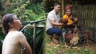 Eric and Ly Thi Diep moved the chickens to a new place and built a bathroom.
