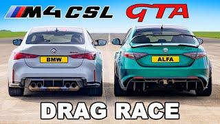 BMW M4 CSL v Alfa Romeo Giulia GTA: DRAG RACE