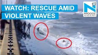 Dramatic Rescue During Waves At Sea-Side in Yorkshire | NYOOOZ TV