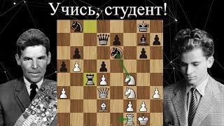 Наказал юного Спасского! Рашид Нежметдинов - Борис Спасский  Москва 1957  Шахматы