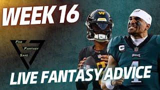 LIVE NFL Week 16 Fantasy Football Advice, Rankings, Viewer Questions & NFL DFS Picks | FFSQC