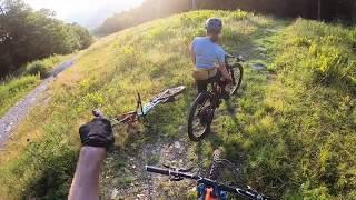 MTB Enduro Follow Cam #1 with Adam & Sarah - Race Course to Double Down Trails at Bolton Valley