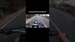 Chasing the Beast: RC 390 vs Duke 390 ️" | #ktm #ktmduke #ktmrc390 #race