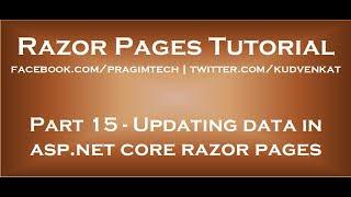 Updating data in asp net core razor pages