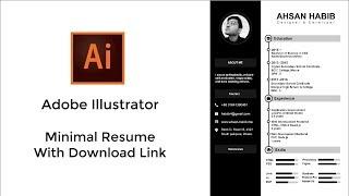 Minimal Resume Design Adobe Illustrator Download Link