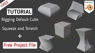 Rigging Default Cube with Squeeze and Stretch | blender 2.9