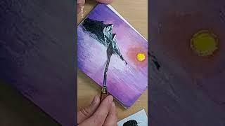 겨울 설산의 풍경 / 쉬운 아크릴 페인팅 기법 아크릴화 그림 그리기
