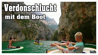 Mit dem Boot in die Verdonschlucht | Frankreich Camping am Lac de Sainte Croix