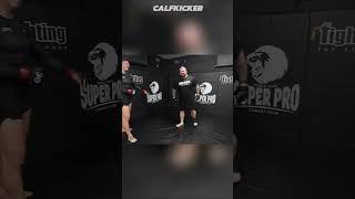 Eddie Hall takes leg kick from 9-year old and UFC heavyweight Tom Aspinall