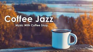 Sweet autumn morning in a cafe on the banks of the River Coffee Jazz Music and Bossa-Nova