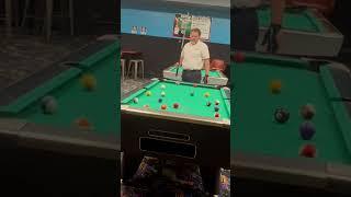 Cuetec Surge breaking 8 ball rack in slow motion.