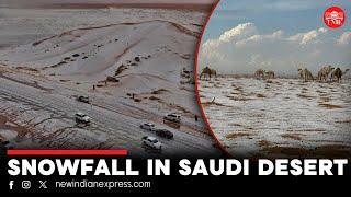 Saudi Arabian desert sees snowfall for the first time in history