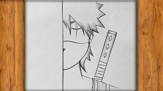 Anime half face drawing | How to draw Anime (EASY DRAWING)