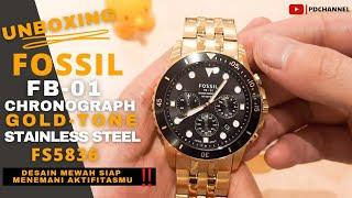 UNBOXING FOSSIL WATCH FB 01 CHRONOGRAPH GOLD TONE STAINLESS STEEL  FS5836