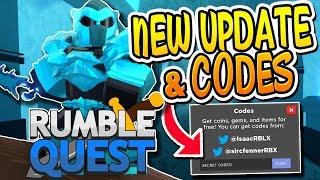 *NEW* SECRET CODES & UPDATE 1 IN RUMBLE QUEST!! (Roblox)